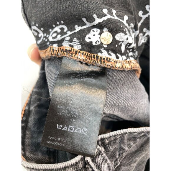 We The Free Xena Slim Straight Jeans High Rise Free People Size 29 Black Wash - Picture 9 of 10